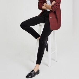 L’agence luxury black velvet jean pants size 29 Marguerite high rise skinnny